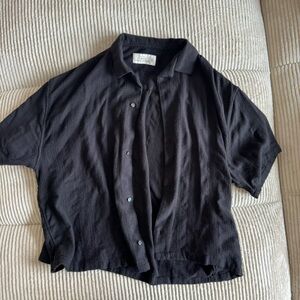 Men’s Cropped Summer Linen Short Sleeve button up